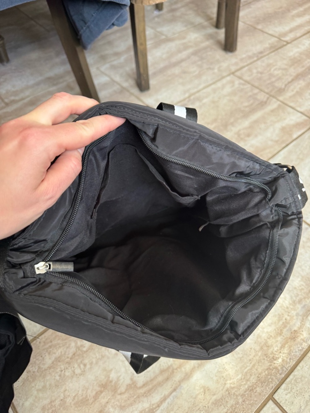 Sephora Black Quilted Tote with White-Trim Straps - Picture 2 of 2